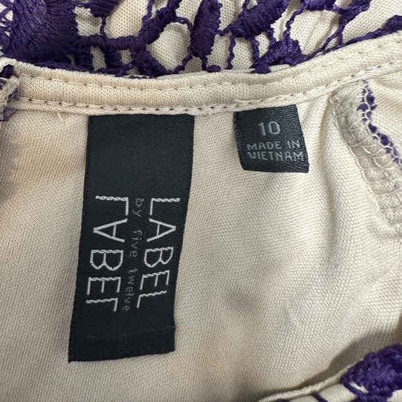 Label by Five Twelve Purple Lace Detail Sleeveless Mini Dress Size 10 - Picture 8 of 9